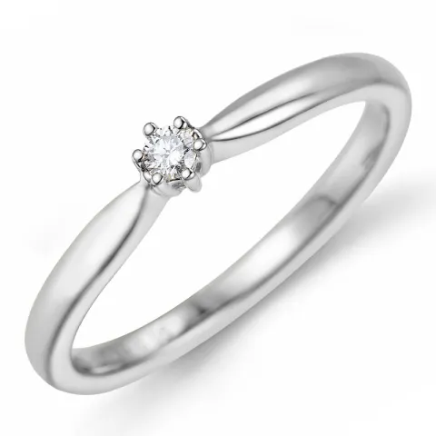 0,20 ct solitaire ring i 14 karat hvitt gull