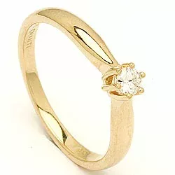 Diamant gull ring i 14 karat gull 0,10 ct