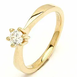 diamant gull ring i 14 karat gull 0,30 ct