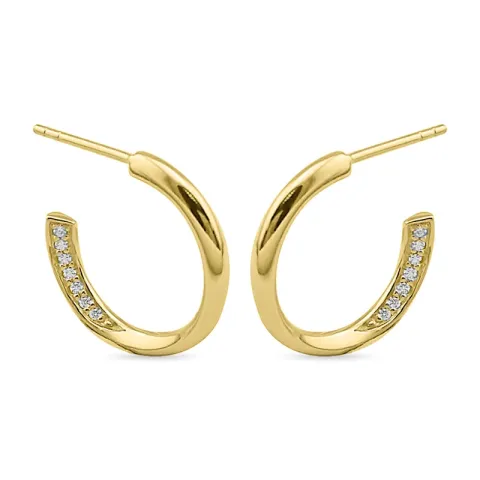 18 mm halvcreol i forgylt sølv