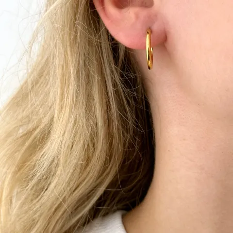 18 mm halvcreol i forgylt sølv