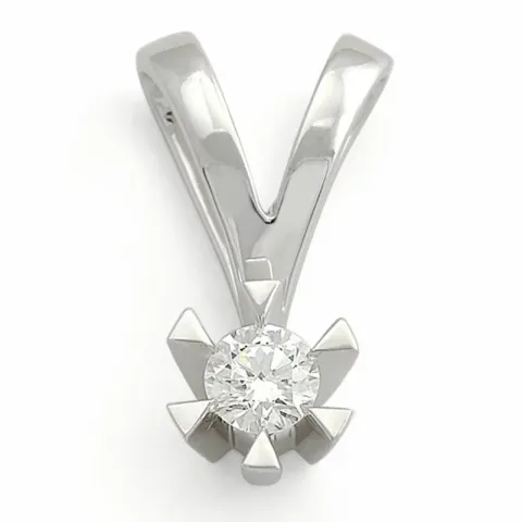 kampanje - diamant anheng i 14 karat hvitt gull 0,10 ct