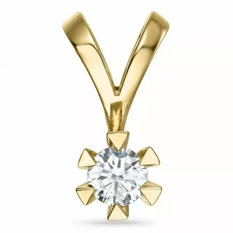 diamant solitaireanheng i 14 karat gull 0,40 ct