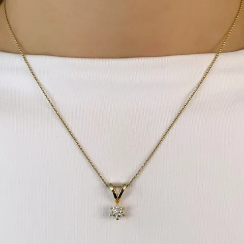 0,40 ct lab grown diamant solitaireanheng i 14 karat gull 0,40 ct