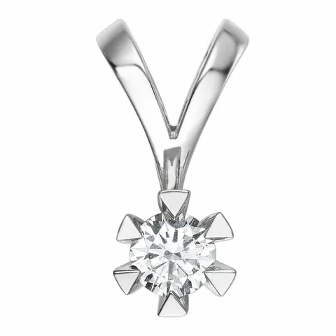 0,40 ct lab grown diamant solitaireanheng i 14 karat hvitt gull 0,40 ct