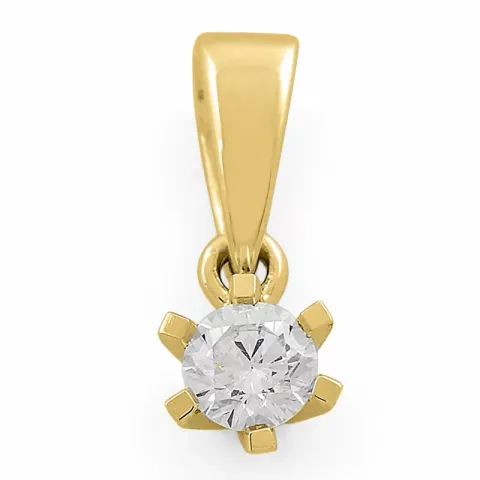 kampanje - diamant anheng i 14 karat gull 0,10 ct