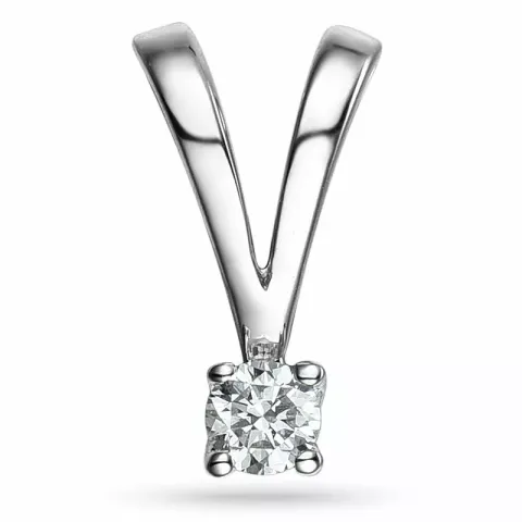 diamant solitaireanheng i 14 karat hvitt gull 0,05 ct