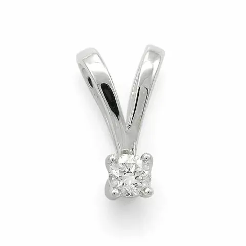 diamant solitaireanheng i 14 karat hvitt gull 0,10 ct