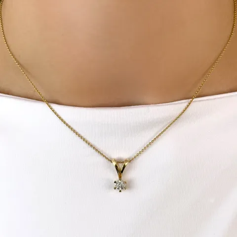 0,30 ct lab grown diamant solitaireanheng i 14 karat gull 0,30 ct