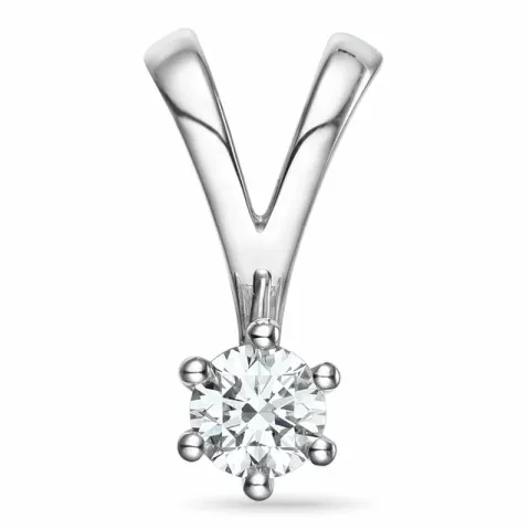 0,40 ct lab grown diamant solitaireanheng i 14 karat hvitt gull 0,40 ct