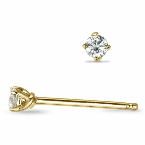 2 x 0,05 ct kampanje - diamant ørestikker i 14 karat gull med diamant