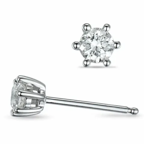 2 x 0,20 ct kampanje - diamant ørestikker i 14 karat hvitt gull med diamant 