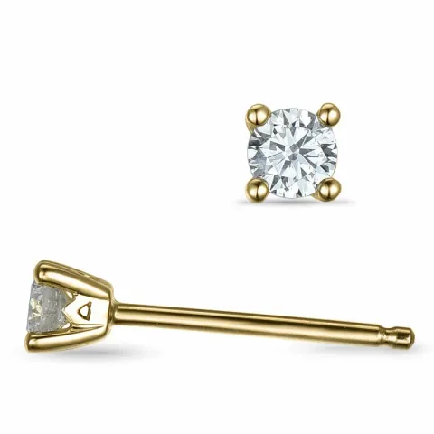 2 x 0,10 ct kampanje - diamant ørestikker i 14 karat gull med diamant