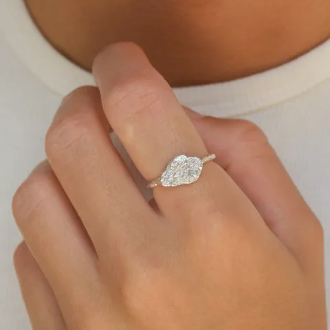zirkon ring i sølv