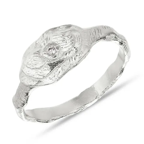 zirkon ring i sølv