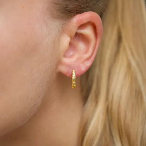 13,5 x 12 mm creol i forgylt sølv