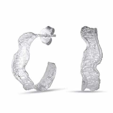 22 mm halvcreol i sølv - Lumé Etched