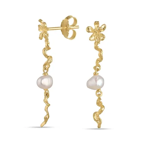 perle øredobber i forgylt sølv - Lumé Etched