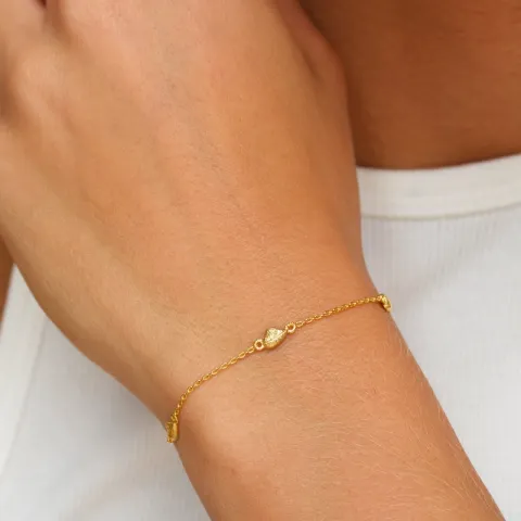 armbånd i forgylt sølv 16 plus 3 cm x 3,75 mm