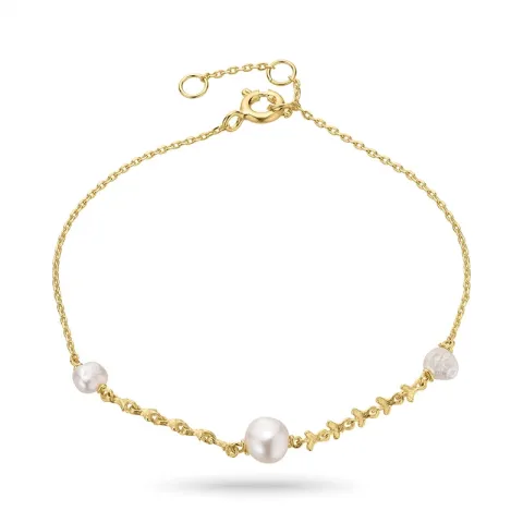 perle armbånd i forgylt sølv 16 plus 3 cm x 6,9 mm