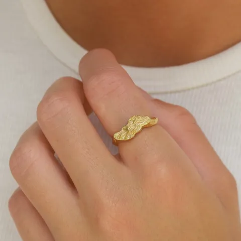 ring i forgylt sølv