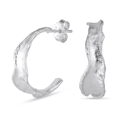 22 mm halvcreol i sølv - Lumé Etched