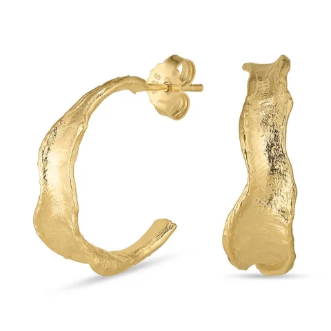 22 mm halvcreol i forgylt sølv - Lumé Etched