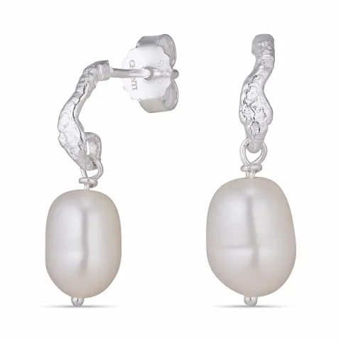 perle øredobber i sølv - Lumé Etched