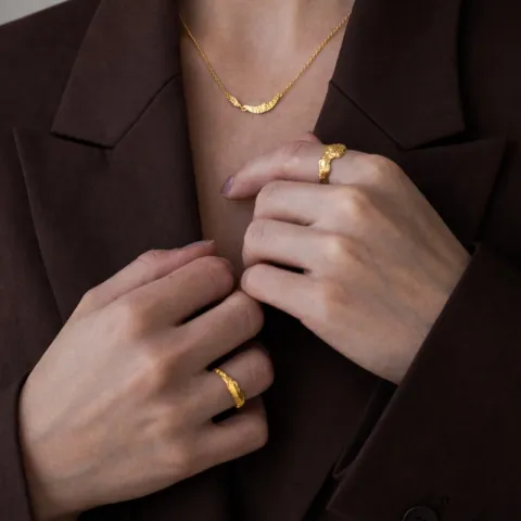 halskjede i forgylt sølv - Lumé Etched