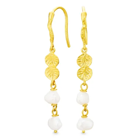 perle kjedeøreringer i forgylt messing - Eliné