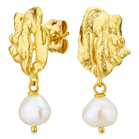 perle øredobber i forgylt messing - Eliné