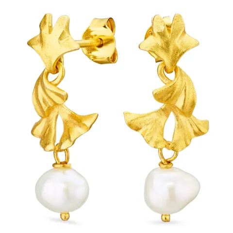 perle øredobber i forgylt messing - Eliné