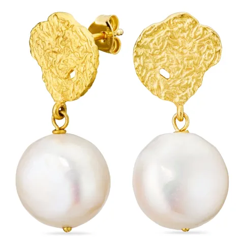 perle øredobber i forgylt messing - Eliné