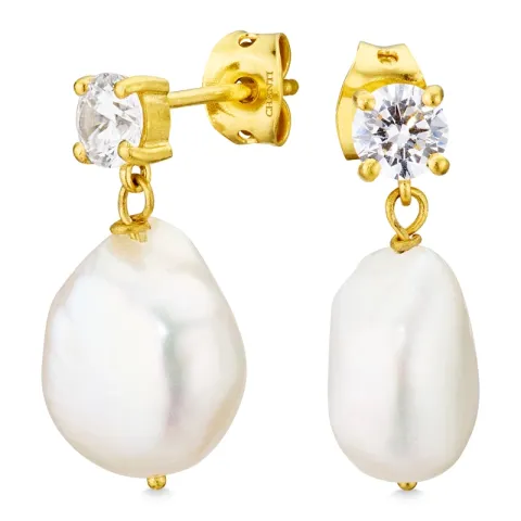 perle øredobber i forgylt messing - Eliné