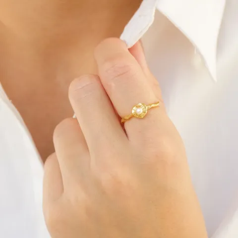 perle ring i forgylt messing - Eliné