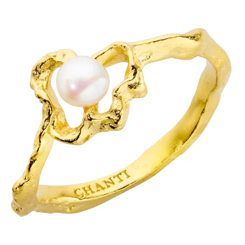 perle ring i forgylt messing - Eliné
