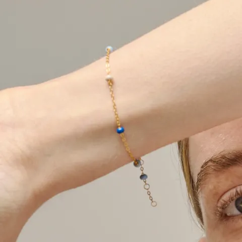 Enamel Lola Bold Marine armbånd i forgylt sølv blå emalje