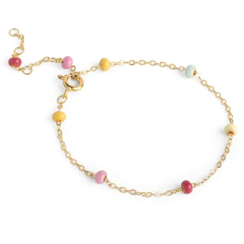 Enamel Lola Bold Rainbow armbånd i forgylt sølv multifarget emalje