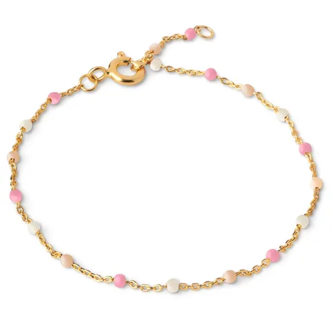 Enamel Lola Tropical armbånd i forgylt sølv rosa emalje rosa emalje hvit emalje