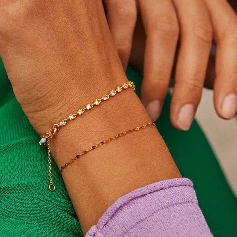 Enamel Ona armbånd i forgylt sølv blå emalje