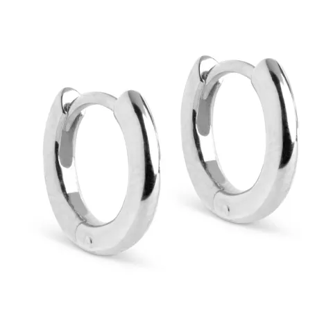 8 mm Enamel Chunky classic creol i sølv