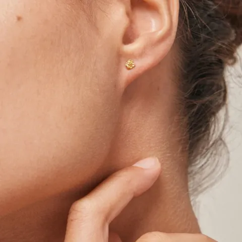 4 mm Enamel Rio Mini ørestikker i forgylt sølv