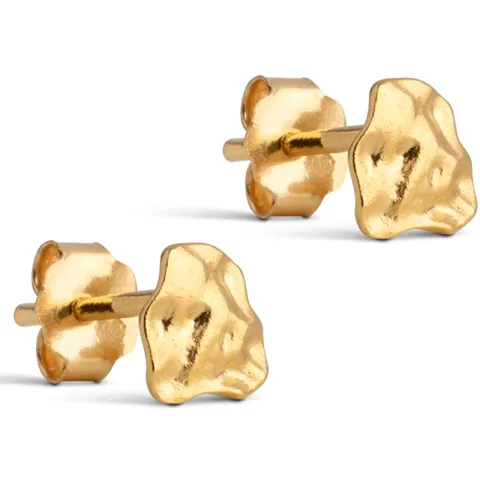 6 mm Enamel Rio ørestikker i forgylt sølv