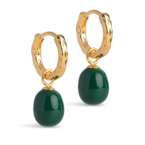 Enamel Significant creol i forgylt sølv grønn emalje