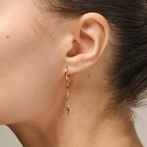 Enamel Hydrus lange creol i forgylt sølv