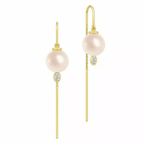 Elegant julie sandlau øredobber i sølv med 22 karat forgylling hvite zirkoner