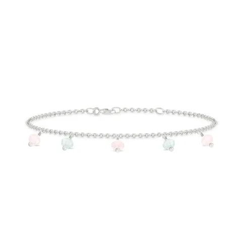ID Fine IDB013SLBLUE/ROSE Ibiza armbånd i sølv rosa kvarts blå akvamarin