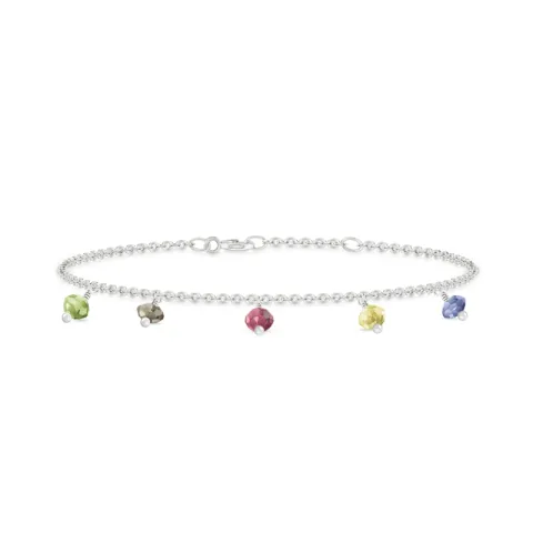 ID Fine IDB013SLMULTI Ibiza armbånd i sølv grønn peridot røykfarget kvarts rød rhodolitt lemon topas blå iolitt