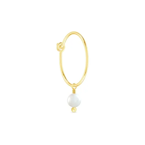 ID Fine IDH049GDWHITE Ibiza 1/2 par mini hoops i forgylt sølv