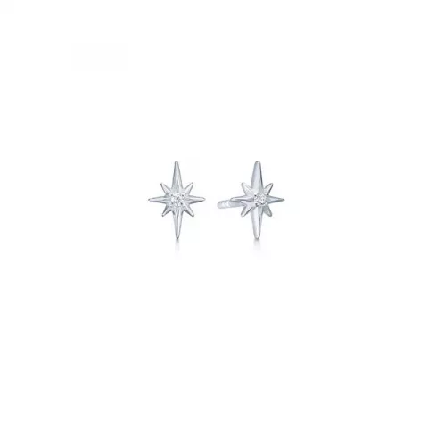 ID Fine Guiding Star øredobber i sølv hvit zirkon